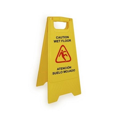 Señal Suelo Mojado En Castellano-Inglés 62Cm