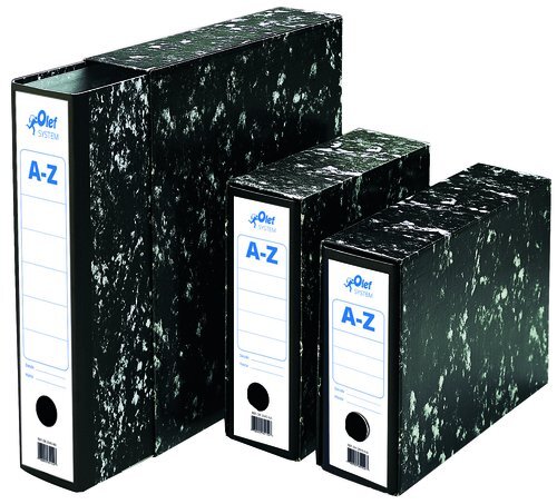 CAJA para ARCHIVADOR OLEF Fº 82mm JASPEADO