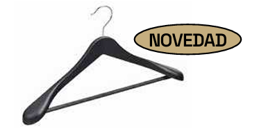 PERCHA SIN PINZAS PLÁSTICO NEGRO (10uds)