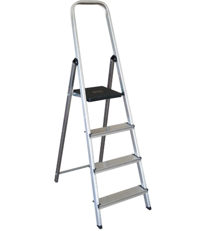 Escalera de Tijera K-OFFICE (4 Escalones, Aluminio, Plegable, 279 cm de altura)