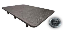 BASE TAPIZADA GRIS + 6 PATAS HIERRO - 160X190 CM