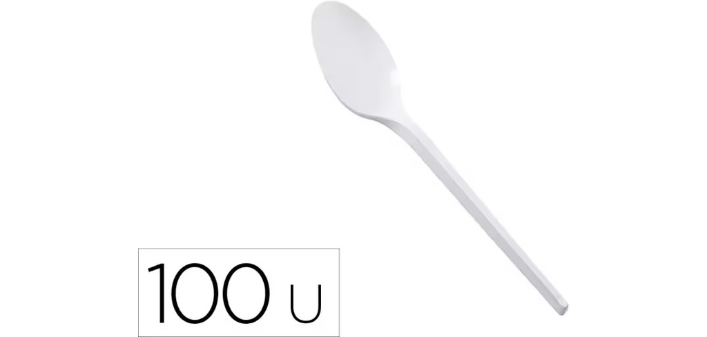 CUCHARA SOPERA DE PLASTICO BLANCO REUTILIZABLE PAQUETE DE100 UNIDADES