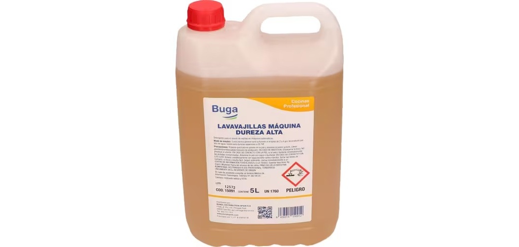 LAVAVAJILLAS BUGA PARA MAQUINA Y AGUA CON DUREZA ALTA - GARRAFA 5L