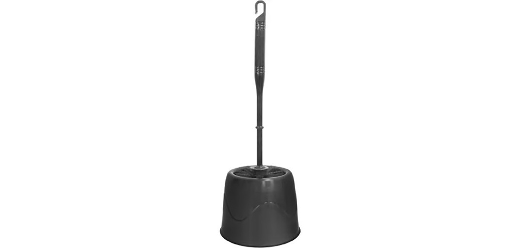 ESCOBILLA Y SOPORTE WC NEGRA