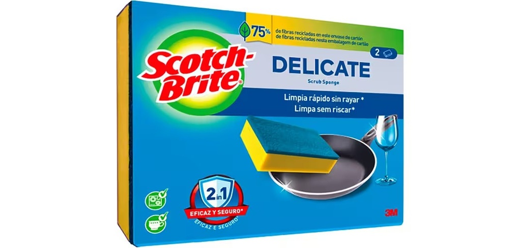 SCOTCH-BRITE® ESTROPAJO DELICATE - PAQUETE DE 2