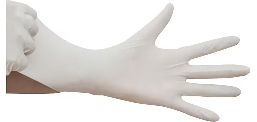 GUANTES DESECHABLES DE LÁTEX COLOR BLANCO TALLA XL - CAJA DE 100