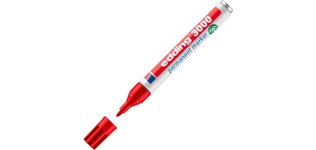ROTULADOR PERMANENTE EDDING 3000 PUNTA 1,5 A 3 MM ROJO